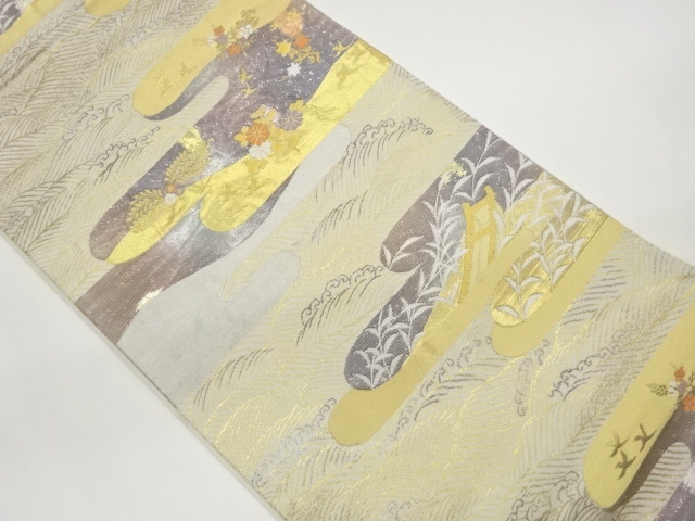 JAPANESE FUKURO OBI / WOVEN EGASUMI PATTERN